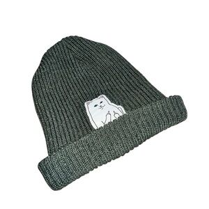 Gray RipnDip Cat Beanie Hat Unisex “Flipping the Bird” Front Design Streetwear!